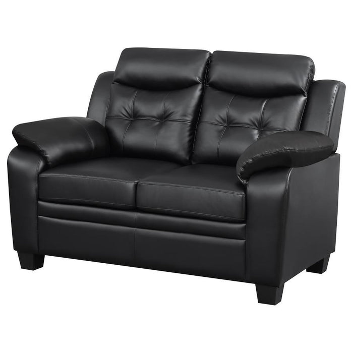 Black - Finley Tufted Upholstered Loveseat Black