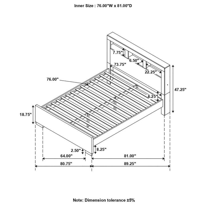 Jessica - Bed with Storage Headboard