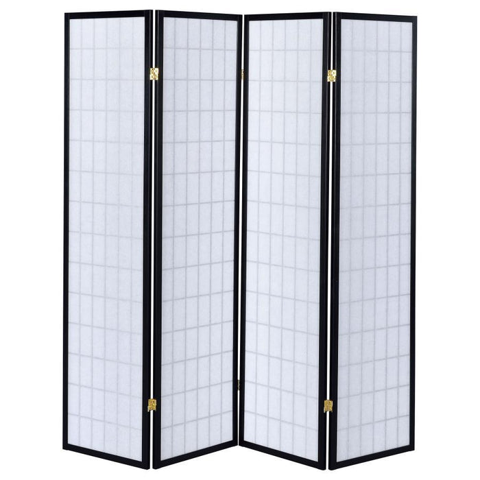 Roberto - 4-panel Linear Grid Design Folding Screen