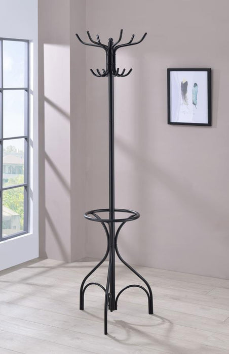 Coat Rack With 12 Hooks Black