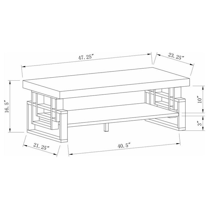 Rectangular Coffee Table High Glossy White