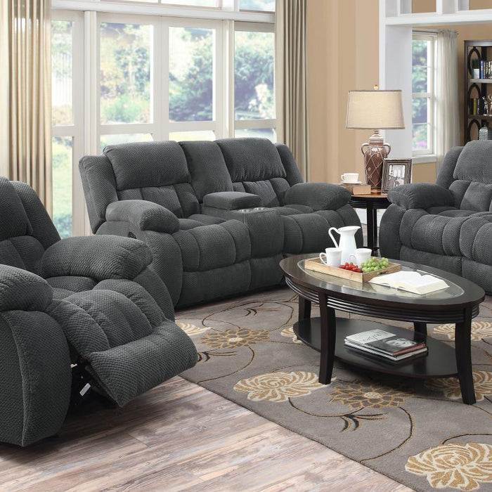 Weissman Motion Collection - Charcoal - Weissman Motion Loveseat With Console Charcoal