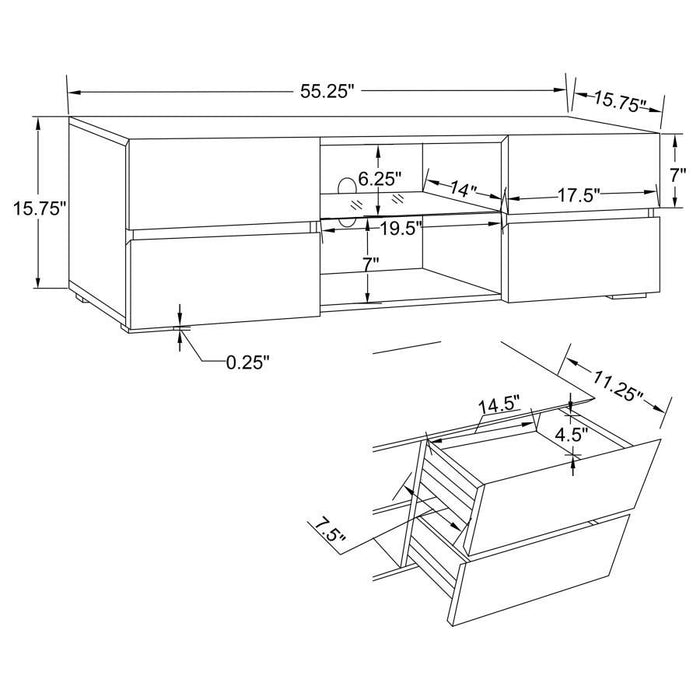 Living Room : Tv Consoles - 4-drawer Tv Console Glossy White