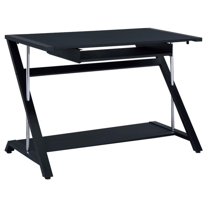 Mallet Collection - Mallet Computer Desk With Bottom Shelf Black