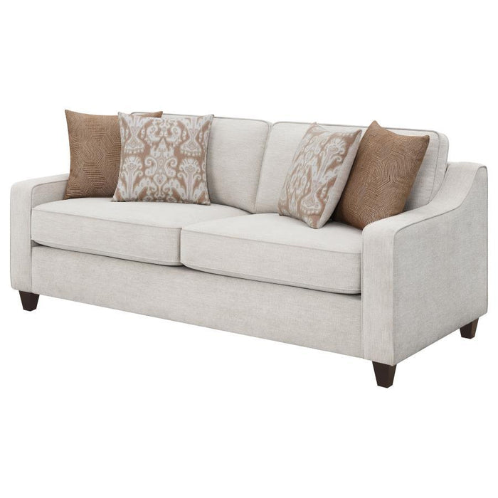 Christine - Upholstered Cushion Back Sofa - Beige