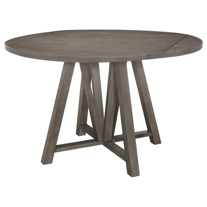 Athens Round Counter Height Table With Drop Leaf Barn Grey