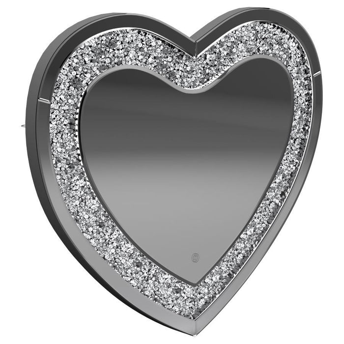 Heart Shape Wall Mirror Silver