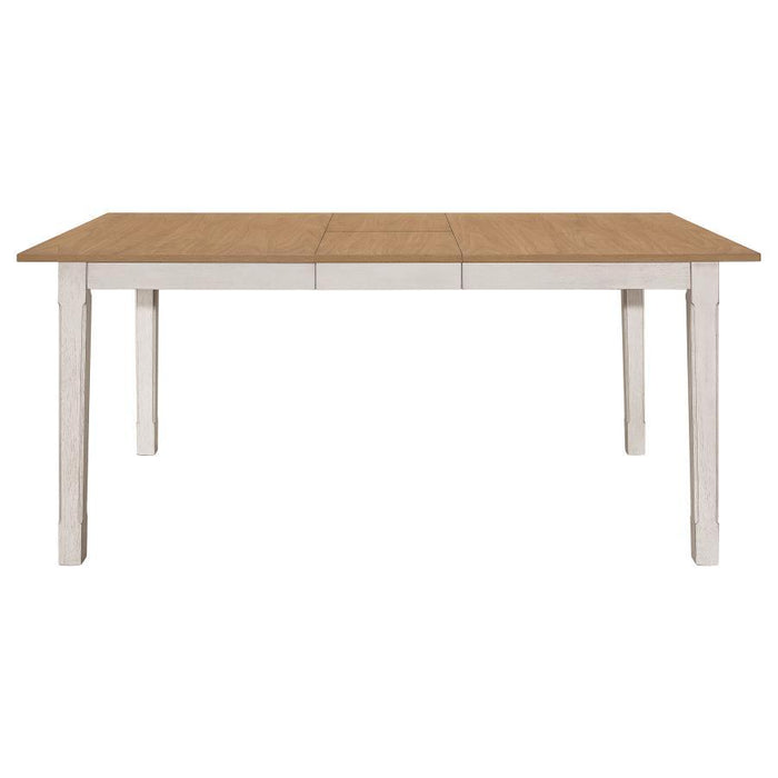 Kirby - Rectangular Dining Table With Butterfly Leaf - Natural And Rustic Off White