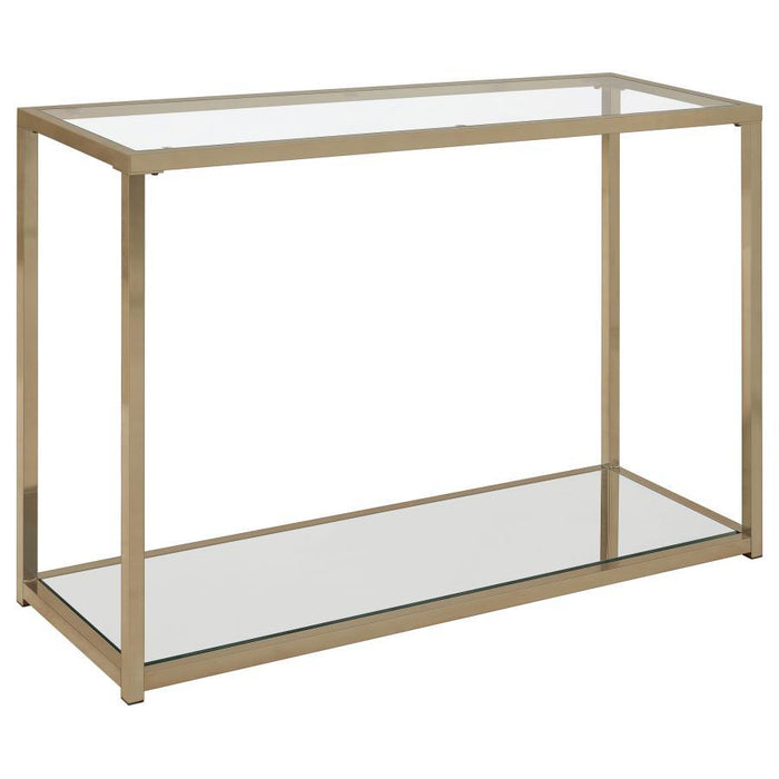 Sofa Table With Mirror Shelf Chocolate Chrome