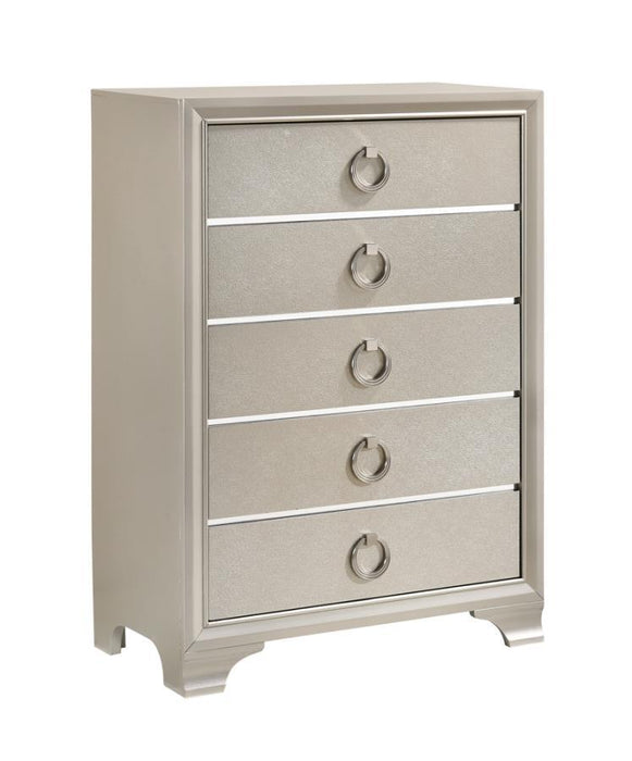 Salford Collection - Salford 5-drawer Chest Metallic Sterling