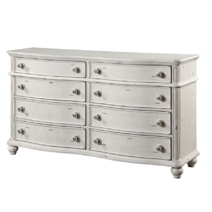 Jaqueline - Dresser - Light Gray Linen & Antique White Finish