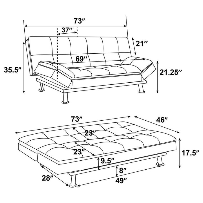 Dilleston - Tufted Back Upholstered Sofa Bed