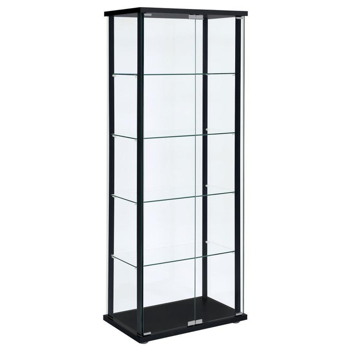 5-shelf Glass Curio Cabinet Black And Clear