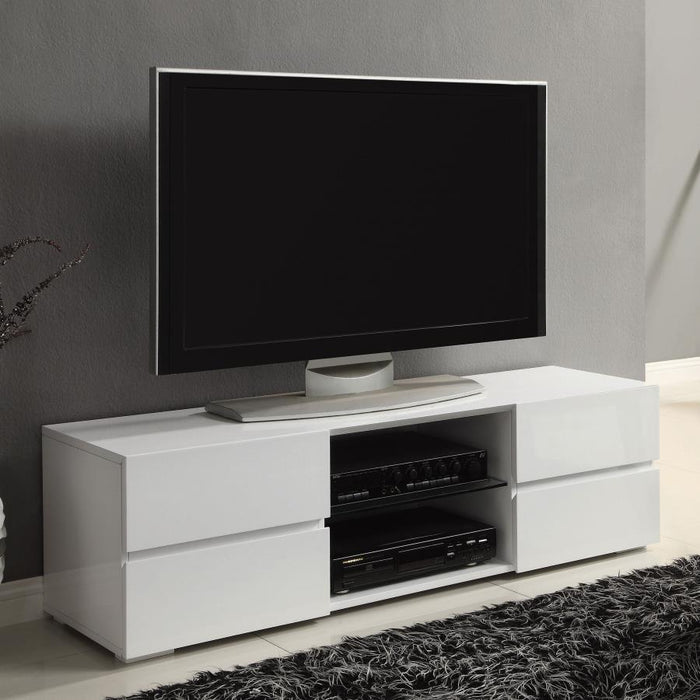 Living Room : Tv Consoles - 4-drawer Tv Console Glossy White