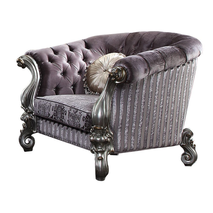 Versailles - Chair - Velvet & Antique Platinum - 39"