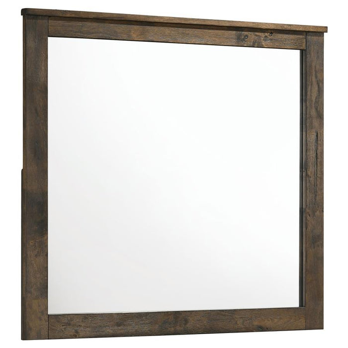 Woodmont Collection - Woodmont Rectangle Mirror Rustic Golden Brown