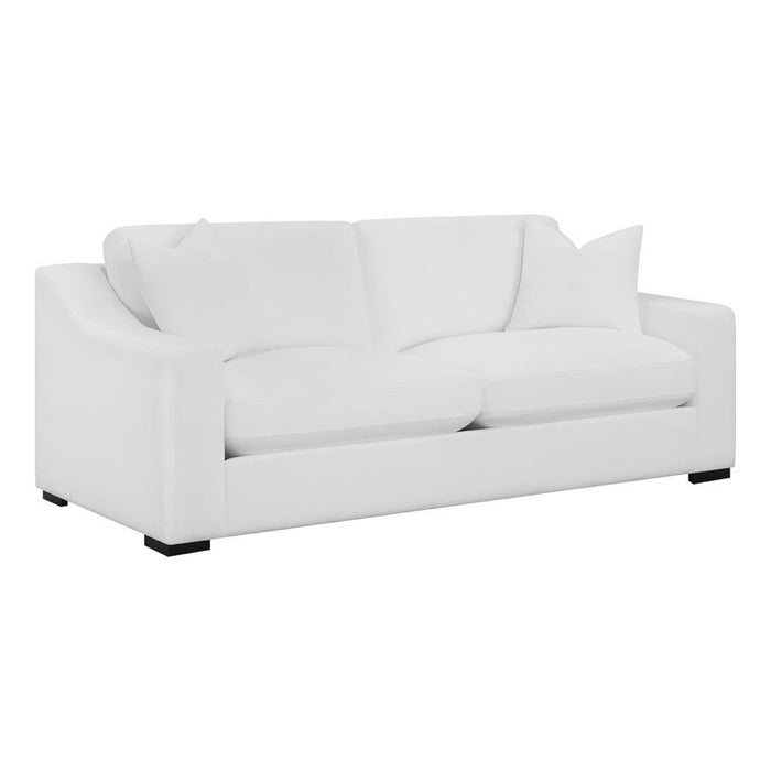 Ashlyn - Upholstered Sloped Arms Sofa - White