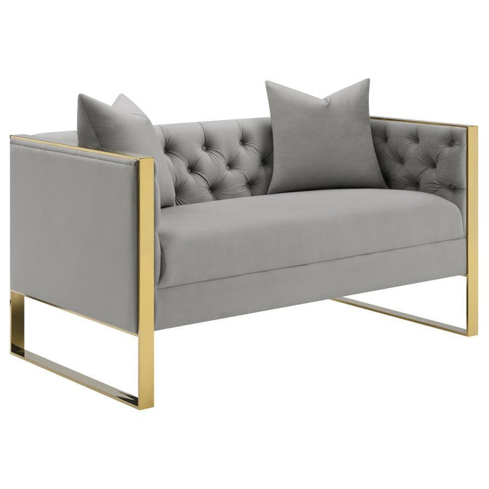 Grey - Eastbrook Tufted Back Loveseat Grey