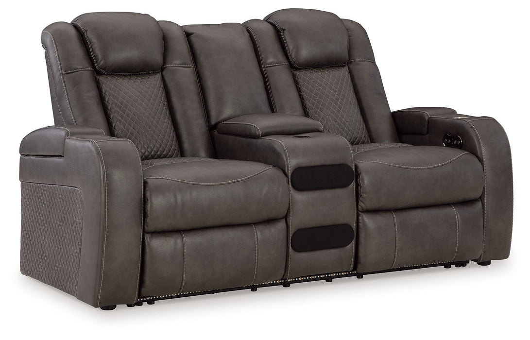 Fyne-dyme - Power Reclining Loveseat With Console/Adj Hdrst