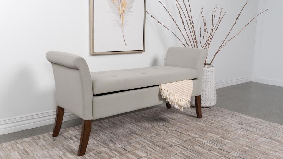 Farrah - Upholstered Rolled Arms Storage Bench