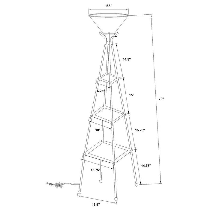 Versatile Shelf Tower Floor Lamp Charcoal Black