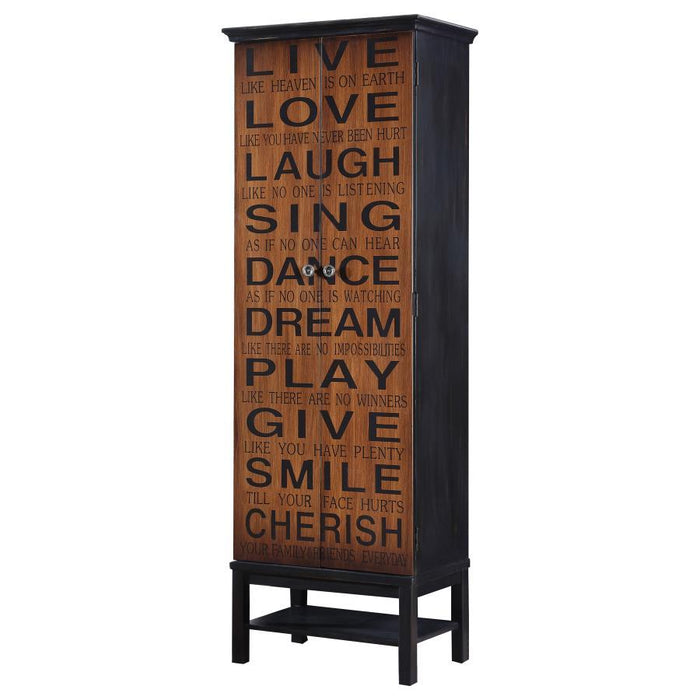 2-door Accent Cabinet Rich Brown And Black