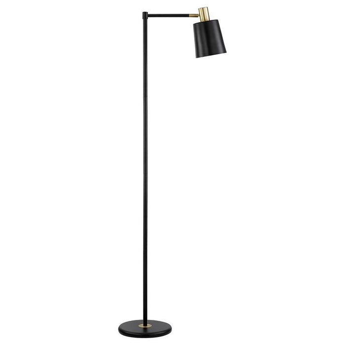 1-light Floor Lamp With Horn Shade Black