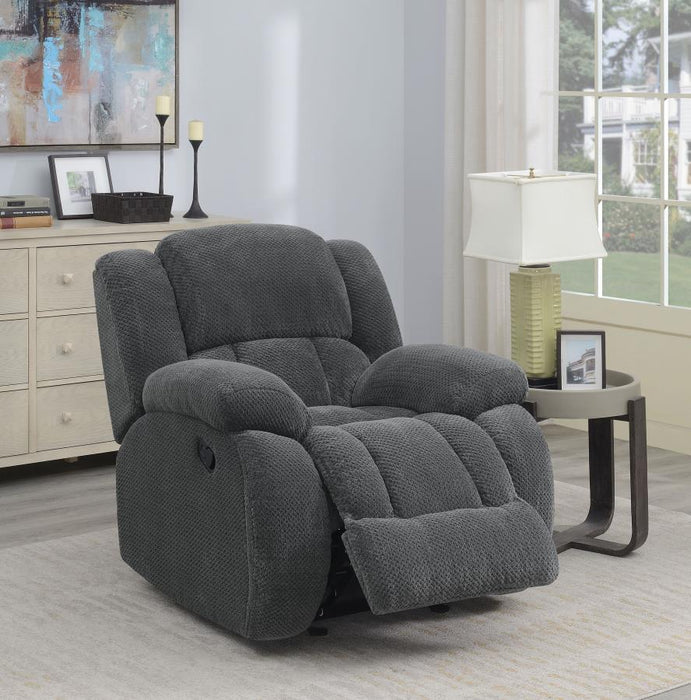 Weissman Motion Collection - Charcoal - Weissman Upholstered Glider Recliner Charcoal