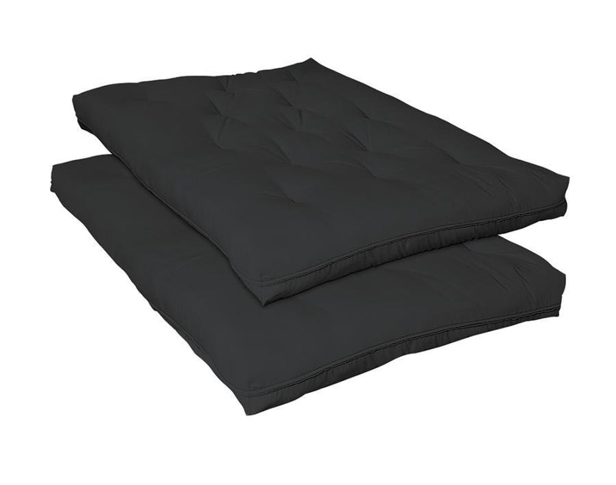 Futon Mattresses - Black - 9" Deluxe Innerspring Futon Pad Black