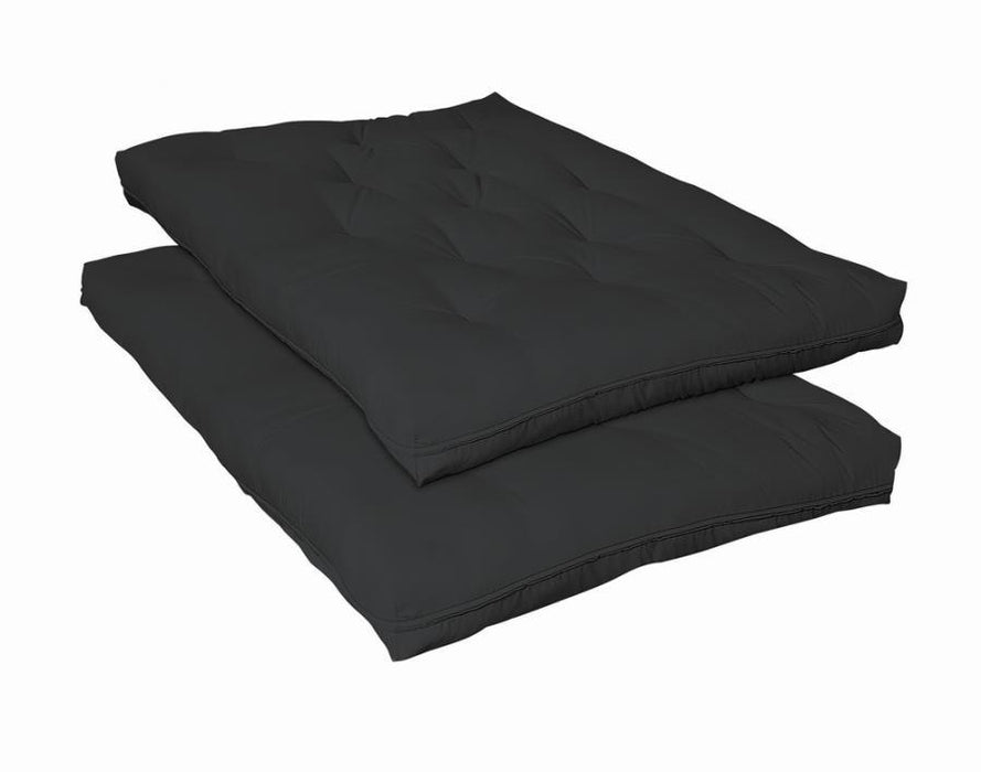 Futon Mattresses - Black - 7.5" Deluxe Innerspring Futon Pad Black