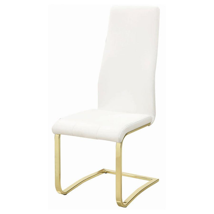 White - Chanel Side Chairs White And Rustic Brass (Set of 4)