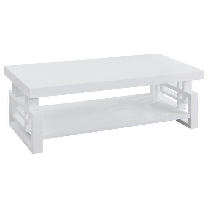 Rectangular Coffee Table High Glossy White