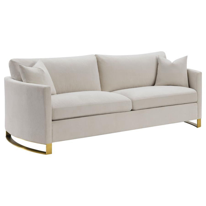 Beige - Corliss Upholstered Arched Arms Sofa Beige