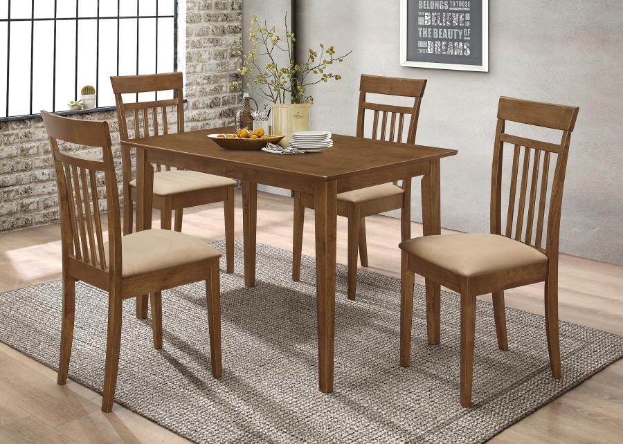 Dining: Packaged Sets Wood - Beige - 5-piece Dining Set Chestnut And Tan