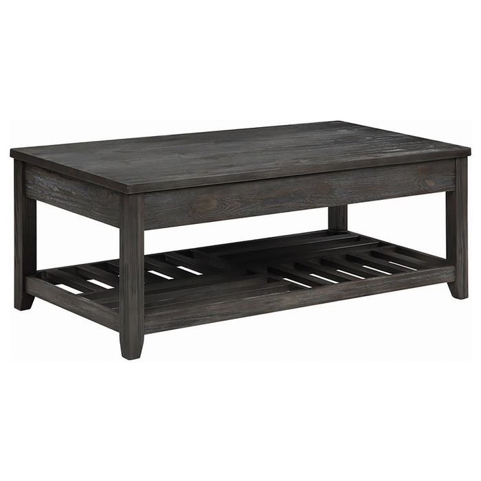 Lift Top Coffee Table With Storage Cavities Grey