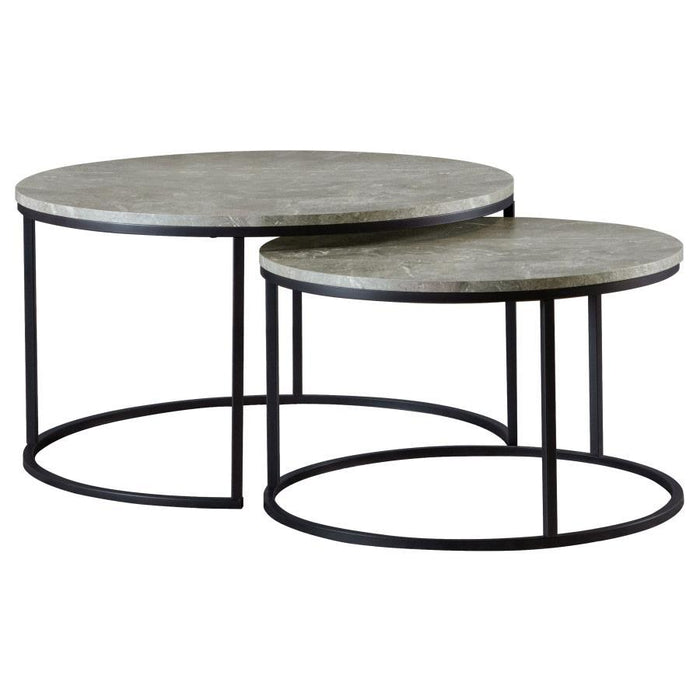 Grey Faux Marble - 2 Pc Nesting Coffee Table