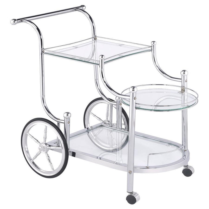 Rec Room: Serving Carts - 3-tier Serving Cart Chrome And Clear