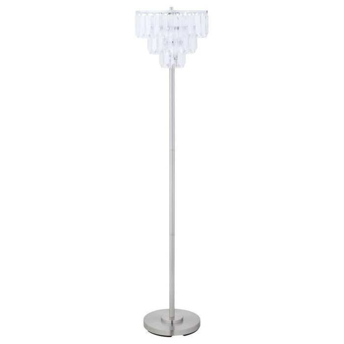 Metal Base Floor Lamp Chrome And Crystal