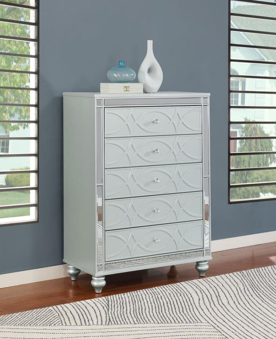 Gunnison Collection - Gunnison 5-drawer Chest Silver Metallic