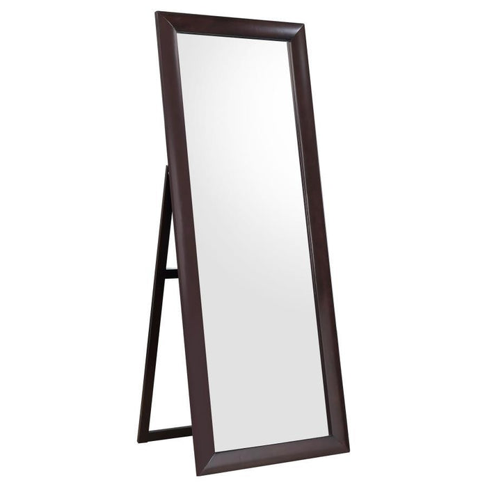 Phoenix Collection - Rectangular Standing Floor Mirror Black