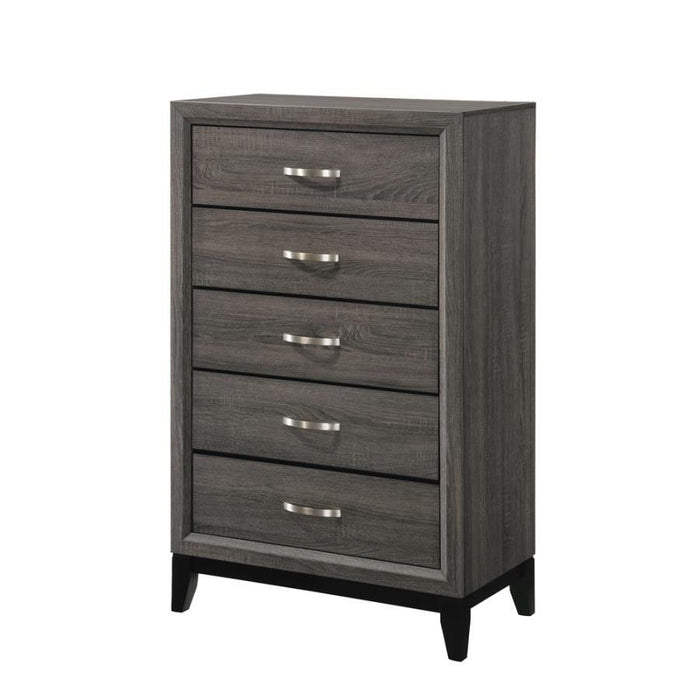 Watson 5-drawer Chest Grey Oak And Black