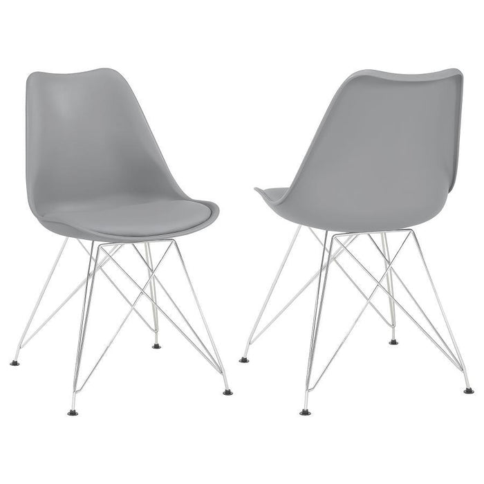 Grey - Athena Upholstered Side Chairs Grey (Set of 2)