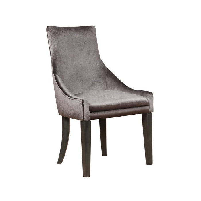 Phelps Collection - Grey Wet Velvet - Phelps Upholstered Demi Wing Chairs Grey (Set of 2)