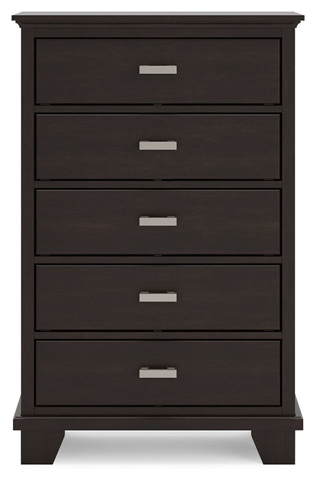 Covetown - Dark Brown - Five Drawer Chest