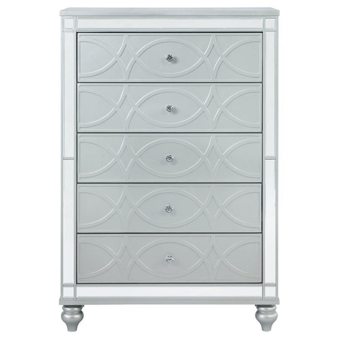 Gunnison Collection - Gunnison 5-drawer Chest Silver Metallic