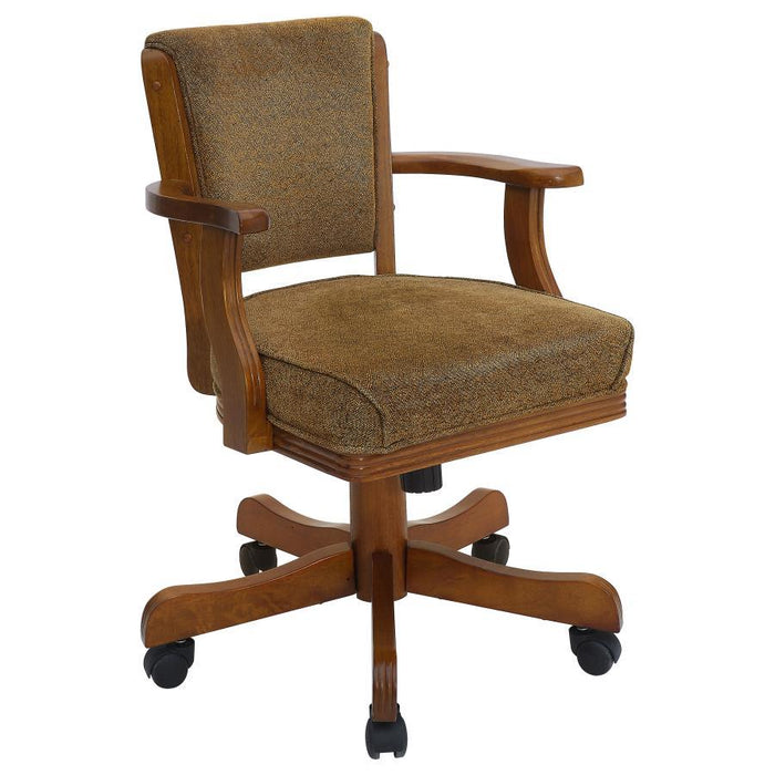 Mitchell Game Table - Olive Brown - Mitchell Upholstered Game Chair Olive-brown And Amber