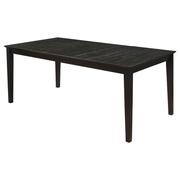 Louise Collection - Louise Rectangular Dining Table With Extension Leaf Black