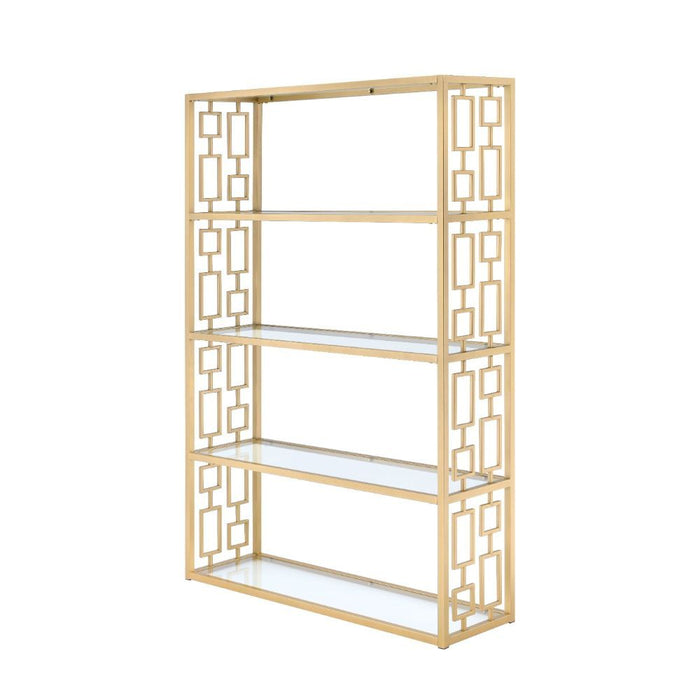 Blanrio - Bookshelf - Gold & Clear Glass