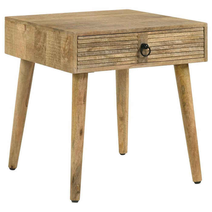 Zabel - Square 1-Drawer End Table - Natural