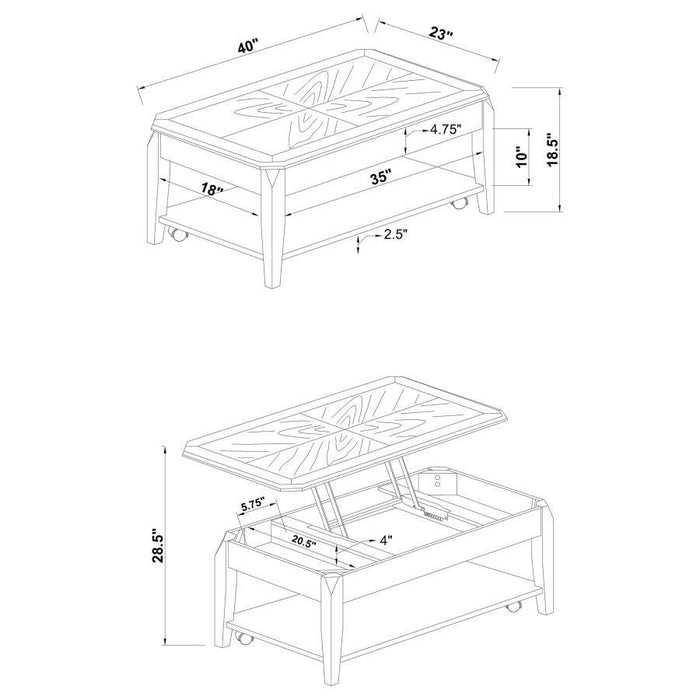 Lift Top Coffee Table With Hidden Storage Walnut